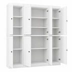 72" White Solid Wood 8 Pantry Or Storage Closet