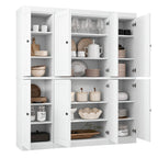 72" White Solid Wood 8 Pantry Or Storage Closet