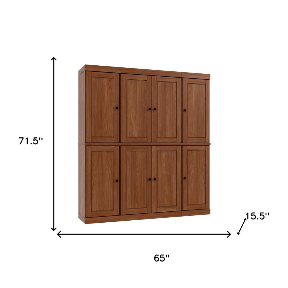 72" Coffee Solid Wood 8 Pantry Or Storage Closet
