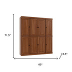 72" Coffee Solid Wood 8 Pantry Or Storage Closet