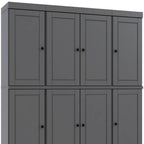 72" Gray Solid Wood 8 Pantry Or Storage Closet