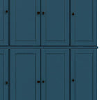 72" Teal Blue Solid Wood 8 Pantry Or Storage Closet