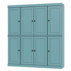 72" Aqua Solid Wood 8 Pantry Or Storage Closet