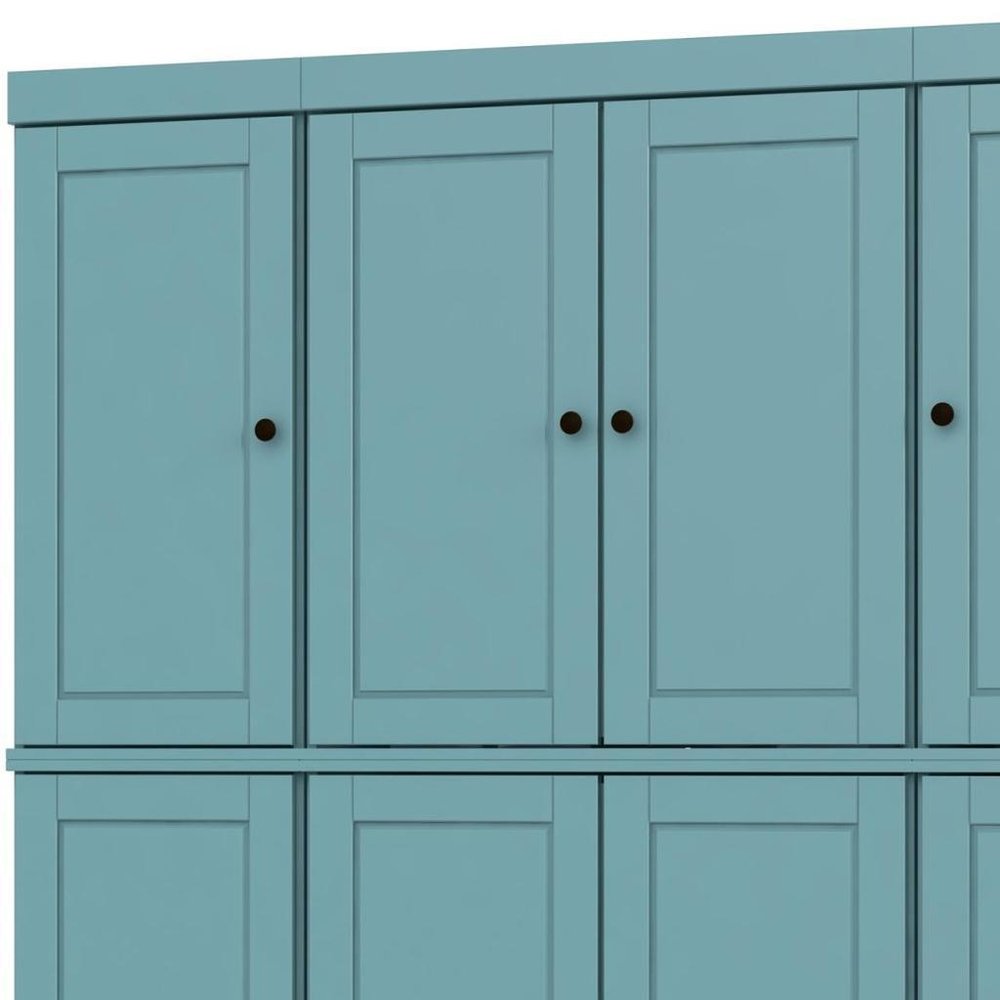 72" Aqua Solid Wood 8 Pantry Or Storage Closet