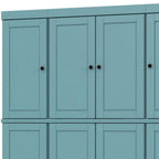 72" Aqua Solid Wood 8 Pantry Or Storage Closet