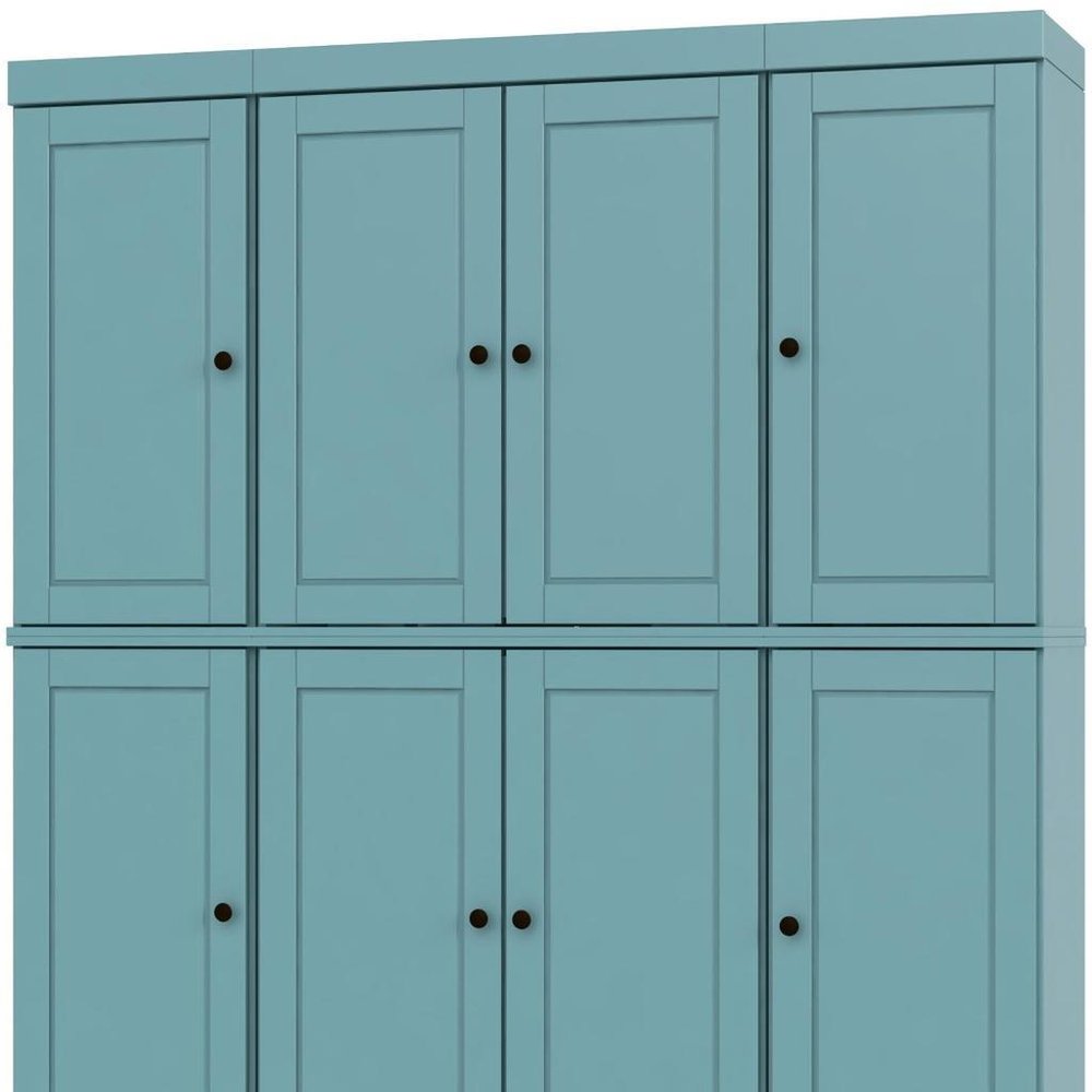 72" Aqua Solid Wood 8 Pantry Or Storage Closet