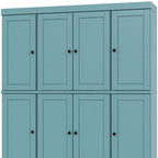 72" Aqua Solid Wood 8 Pantry Or Storage Closet