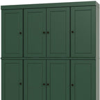 72" Green Solid Wood 8 Pantry Or Storage Closet