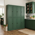 72" Green Solid Wood 8 Pantry Or Storage Closet