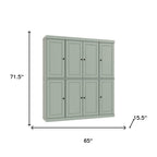 72" Sage Solid Wood 8 Pantry Or Storage Closet