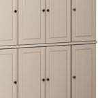 72" Beige Solid Wood 8 Pantry Or Storage Closet