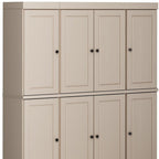 72" Beige Solid Wood 8 Pantry Or Storage Closet