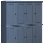 72" French Blue Solid Wood 8 Pantry Or Storage Closet