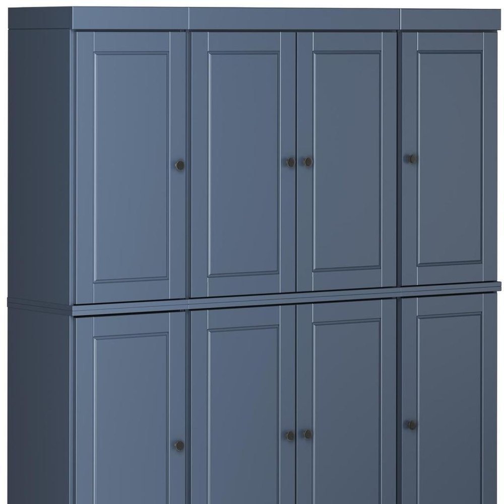 72" French Blue Solid Wood 8 Pantry Or Storage Closet