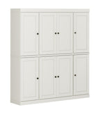 72" Off White Solid Wood 8 Pantry Or Storage Closet
