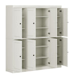 72" Off White Solid Wood 8 Pantry Or Storage Closet