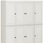 72" Off White Solid Wood 8 Pantry Or Storage Closet