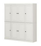 72" Off White Solid Wood 8 Pantry Or Storage Closet