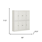72" Off White Solid Wood 8 Pantry Or Storage Closet