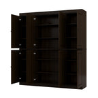 72" Espresso Solid Wood 8 Pantry Or Storage Closet