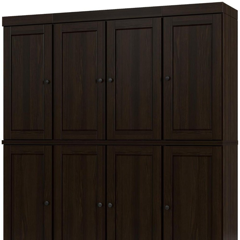 72" Espresso Solid Wood 8 Pantry Or Storage Closet
