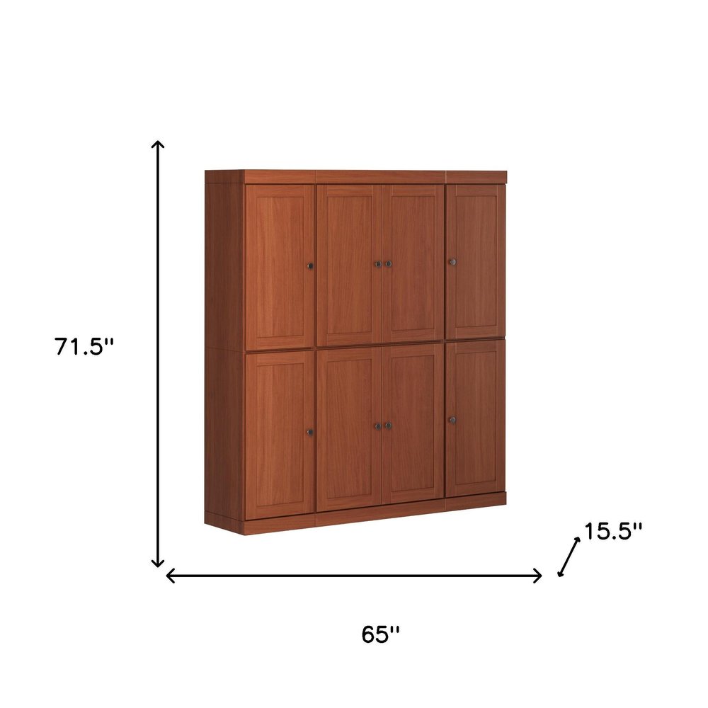 72" Coffee Solid Wood 8 Pantry Or Storage Closet