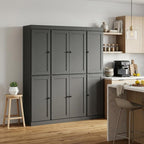 72" Gray Solid Wood 8 Pantry Or Storage Closet