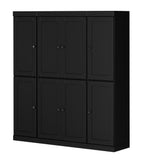 72" Black Solid Wood 8 Pantry Or Storage Closet
