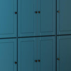 72" Teal Blue Solid Wood 8 Pantry Or Storage Closet