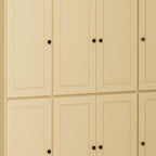 72" Yellow Solid Wood 8 Pantry Or Storage Closet