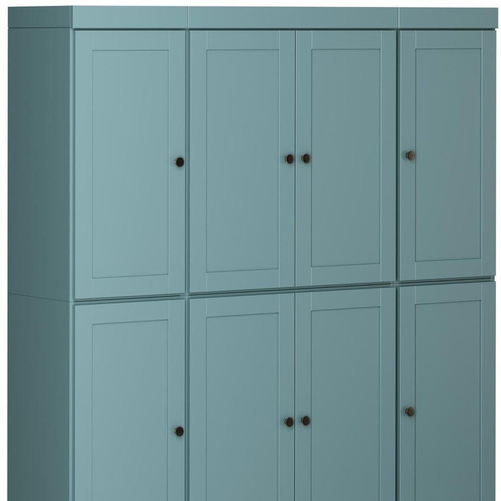72" Aqua Solid Wood 8 Pantry Or Storage Closet