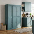 72" Aqua Solid Wood 8 Pantry Or Storage Closet