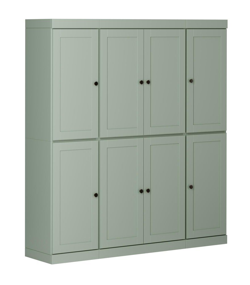 72" Sage Solid Wood 8 Pantry Or Storage Closet