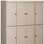 72" Beige Solid Wood 8 Pantry Or Storage Closet