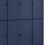 72" Navy Blue Solid Wood 8 Pantry Or Storage Closet