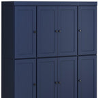 72" Navy Blue Solid Wood 8 Pantry Or Storage Closet