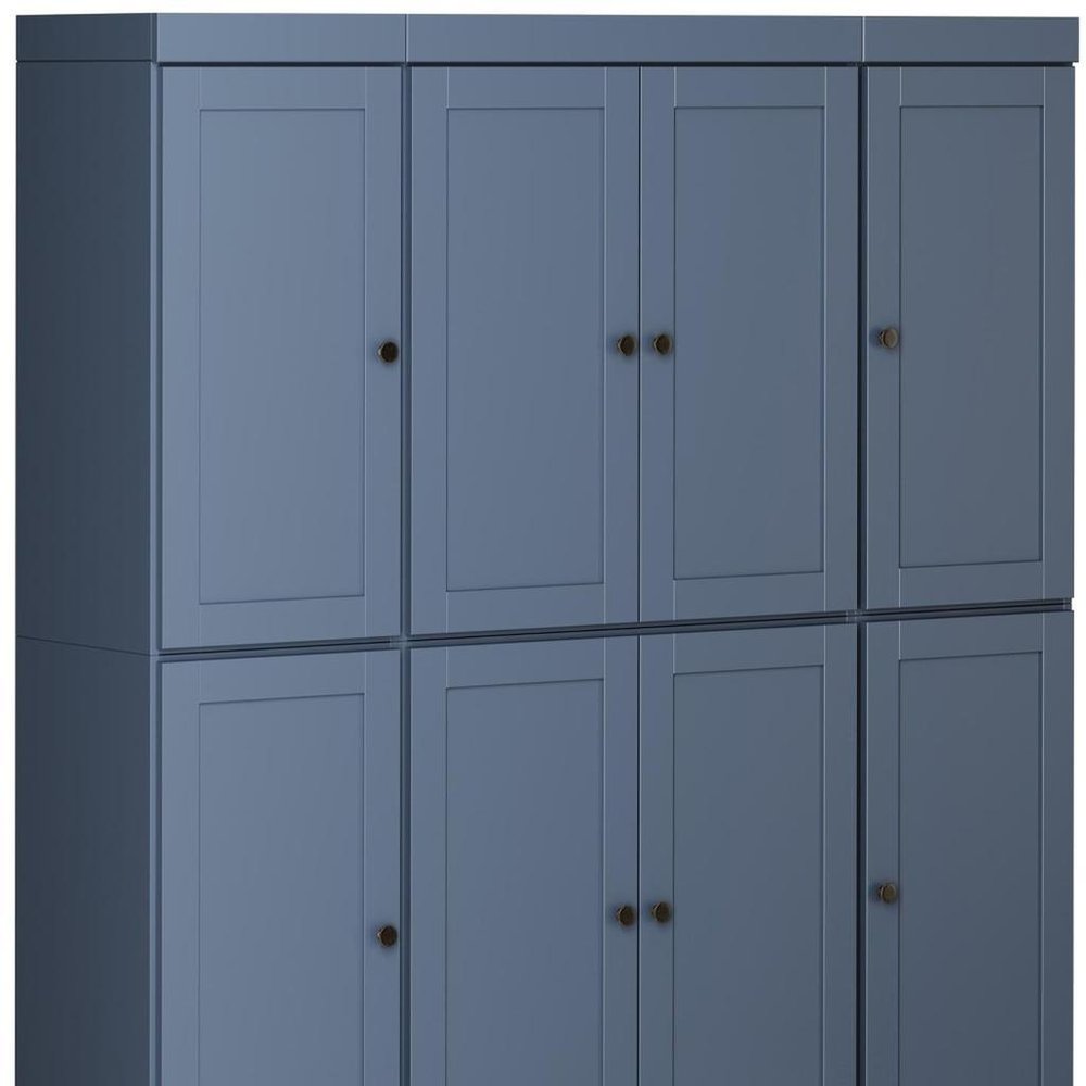 72" French Blue Solid Wood 8 Pantry Or Storage Closet