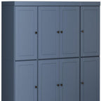72" French Blue Solid Wood 8 Pantry Or Storage Closet