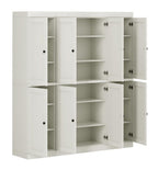 72" Off White Solid Wood 8 Pantry Or Storage Closet