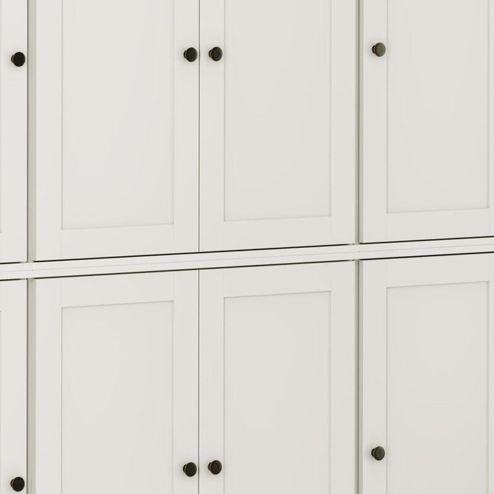 72" Off White Solid Wood 8 Pantry Or Storage Closet
