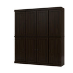 72" Espresso Solid Wood 8 Pantry Or Storage Closet