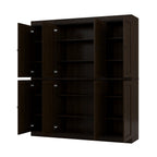 72" Espresso Solid Wood 8 Pantry Or Storage Closet