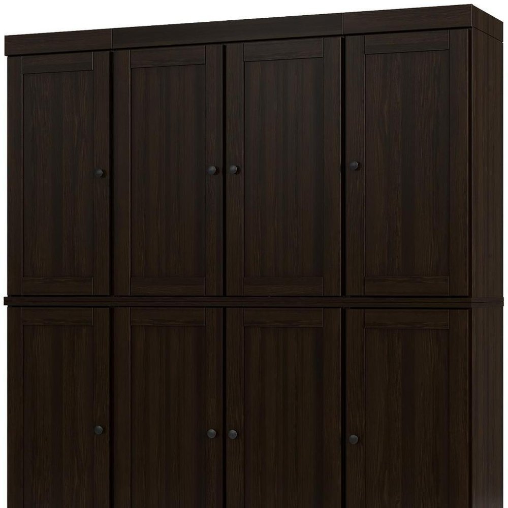 72" Espresso Solid Wood 8 Pantry Or Storage Closet
