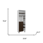 24" White Wood Paneled Sideboard