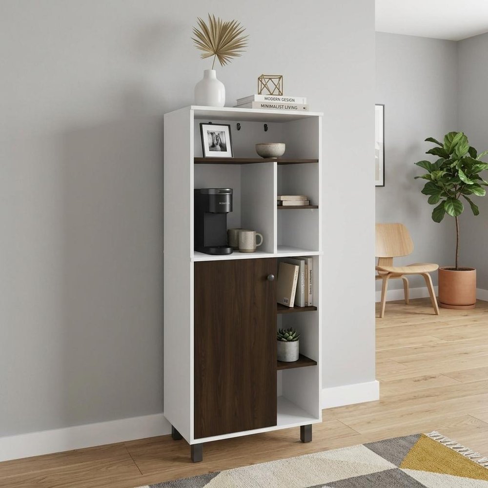 24" White Wood Paneled Sideboard