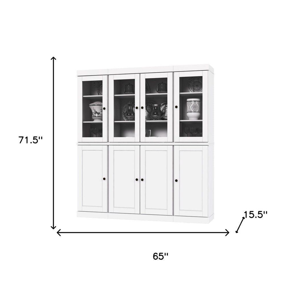 72" White Solid Wood 8 Pantry Or Storage Closet