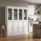 72" White Solid Wood 8 Pantry Or Storage Closet