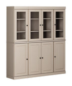 72" Beige Solid Wood 8 Pantry Or Storage Closet