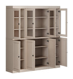 72" Beige Solid Wood 8 Pantry Or Storage Closet