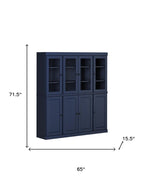 72" Navy Blue Solid Wood 8 Pantry Or Storage Closet